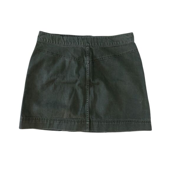 H&M Women's Size 12 Olive Green Denim Mini Skirt with Pockets - Picture 3 of 9
